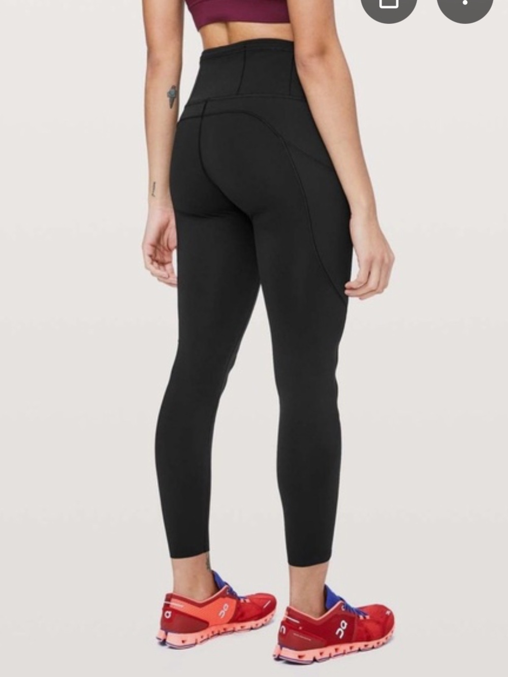 Lululemon Fast & Free High Rise Tights with Pockets 25” Solid Black